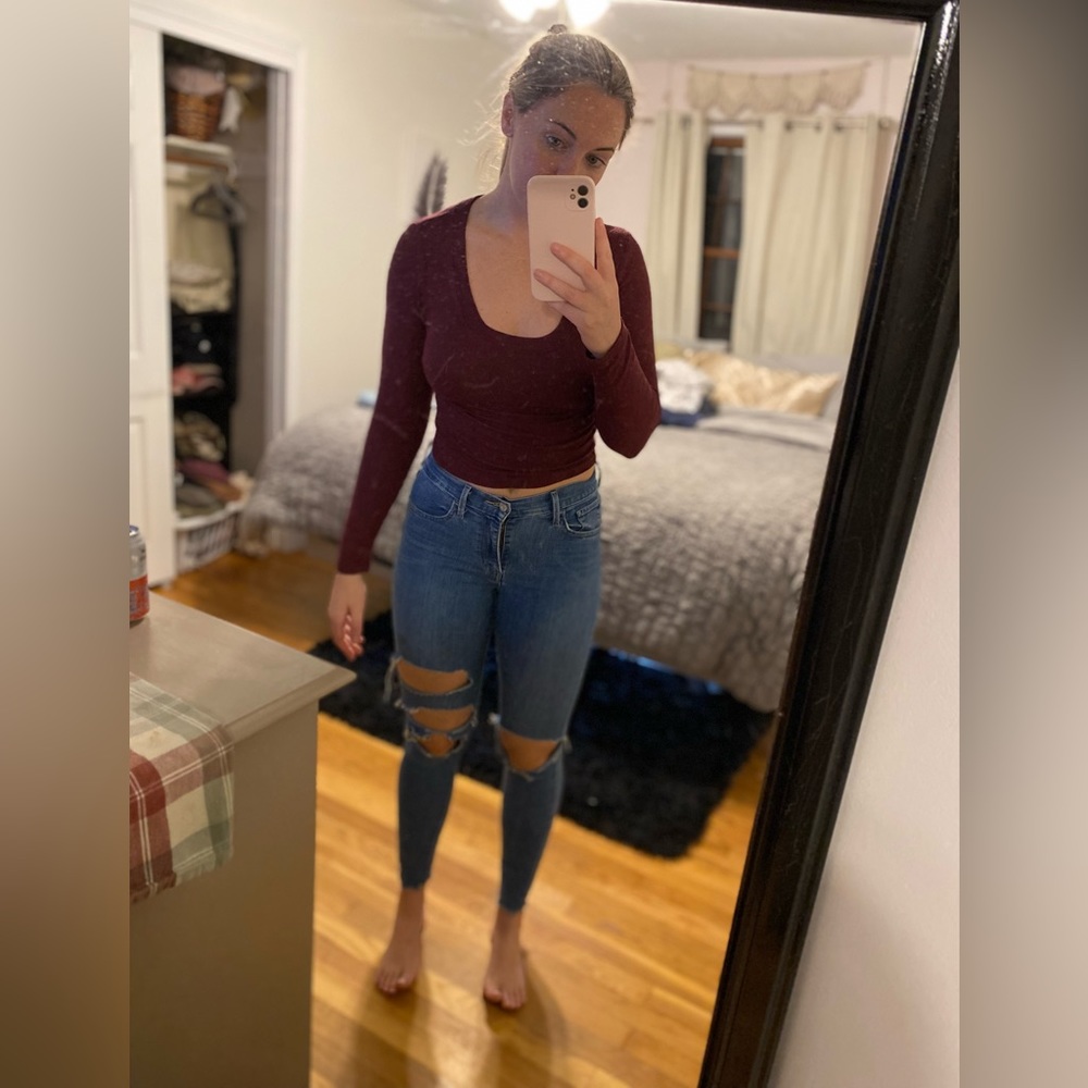Brandy Melville Crop Red Longsleeve
